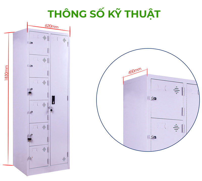 Thông số Tủ Locker 7 cánh lệch BT-K7L