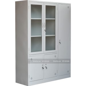 Tủ sắt hồ sơ văn phòng 5 cánh có ngăn treo quần áo BT-K5QA