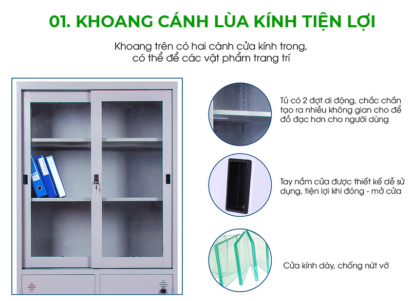 Chi tiết Tủ sắt văn phòng 4 cánh trượt BT-K3B