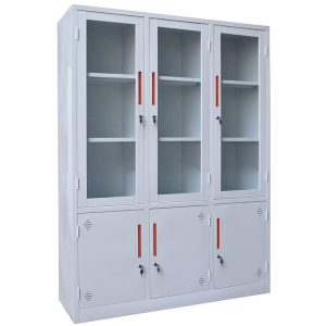 Tủ sắt văn phòng 3 cánh kính BT-3K3T–HD